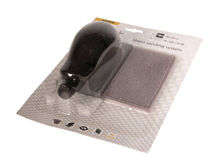 Brúsny blok 70x125mm Grip 13-dier+3 pásiky P120 sivý