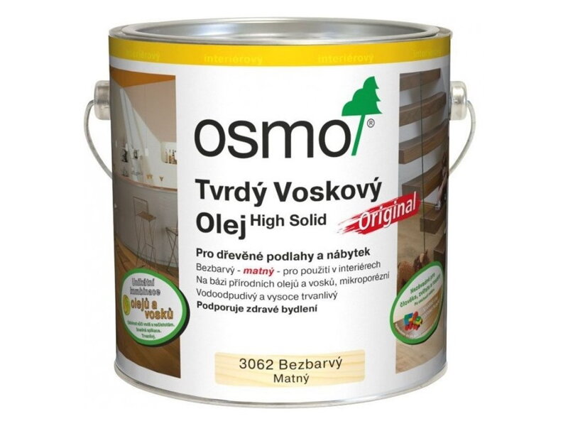 Osmo Tvrdý voskový olej ORIGINAL 3032 bezfarebný, polomatný . Osmo Tvrdý voskový olej ORIGINAL 3032 bezfarebný, polomatný .