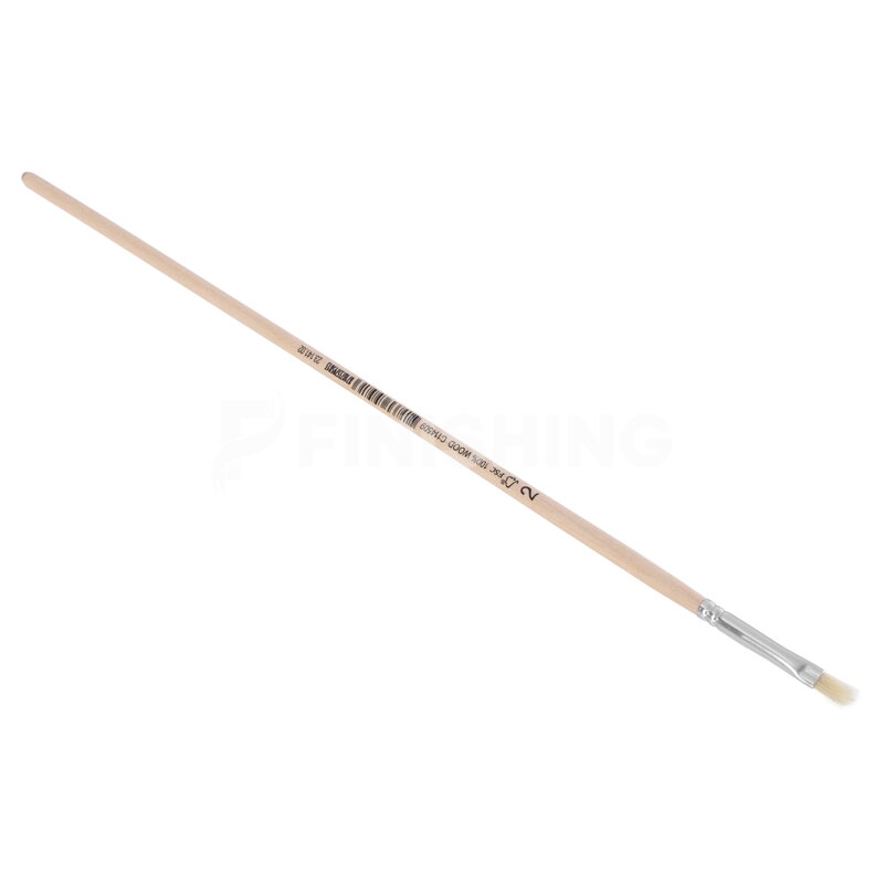 Copenhagen Pro Plochý Lyon štetec, No. 02, Biele čínske štetiny, FSC drevená nelakovaná rukoväť