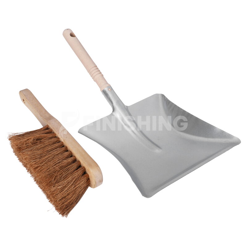 Copenhagen Pro Dustpan and brush Kokosová ručná kefa, 29 cm, kovová plechovka s drevenou rukoväťou, FSC