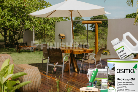 Drevená terasa po obnove – čistenie čističom OSMO 8025, odšeďovanie odšeďovačom 6609 a finálny náter terasovým olejom OSMO